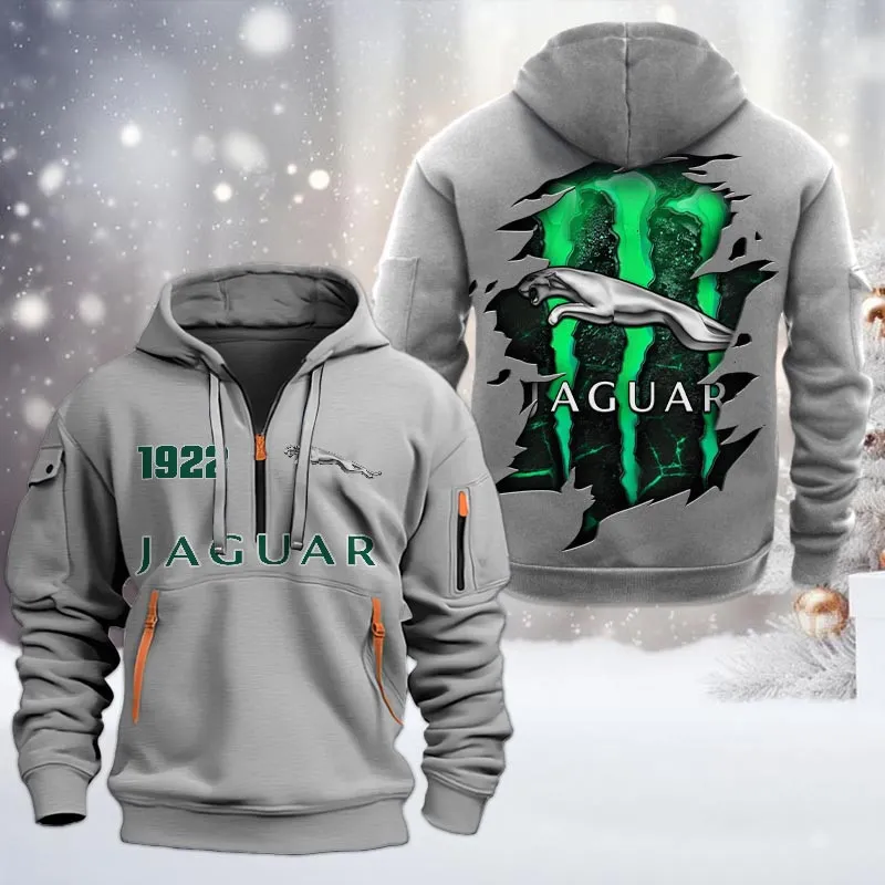 Car Lovers Gift Hoodie Half Zipper, Hoodie All Over Print Gift For Car Owners CAR198032778 - Gray
