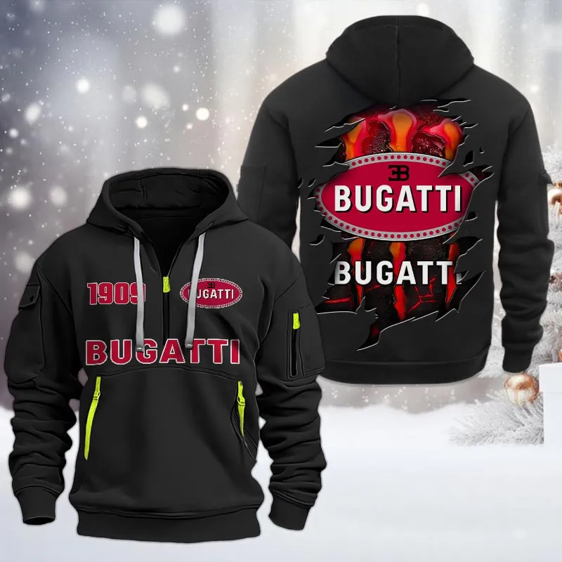 Car Lovers Gift Hoodie Half Zipper, Hoodie All Over Print Gift For Car Owners CAR198032780 - Black