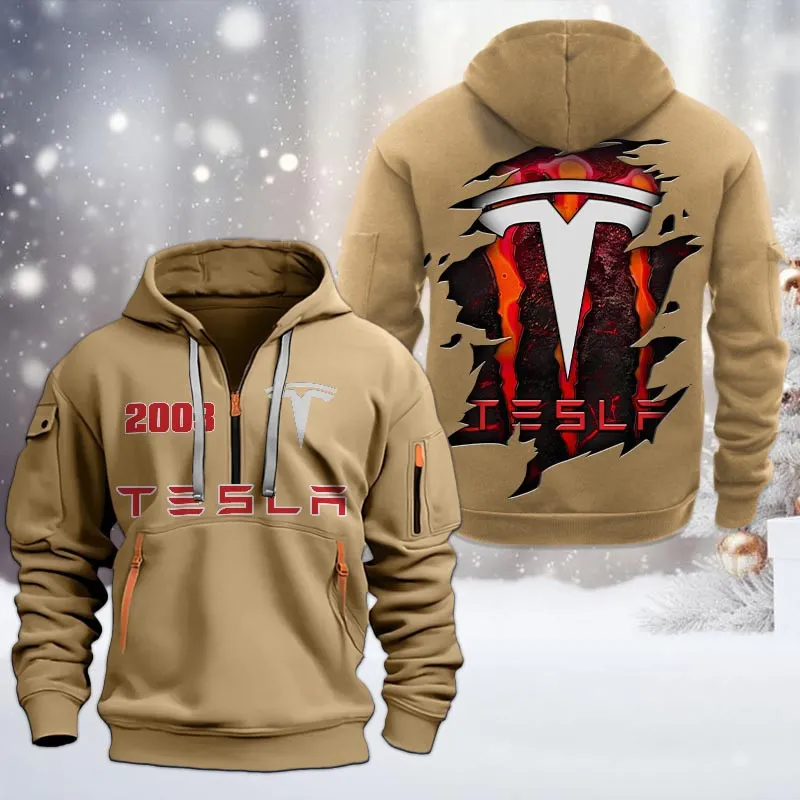 Car Lovers Gift Hoodie Half Zipper, Hoodie All Over Print Gift For Car Owners CAR198032782 - Khaki