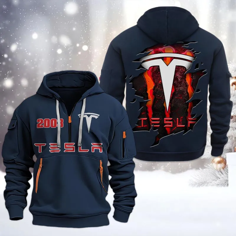 Car Lovers Gift Hoodie Half Zipper, Hoodie All Over Print Gift For Car Owners CAR198032782 - Navy