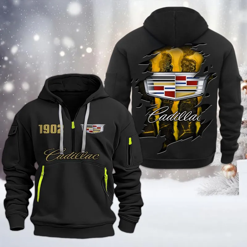 Car Lovers Gift Hoodie Half Zipper, Hoodie All Over Print Gift For Car Owners CAR198032785 - Black