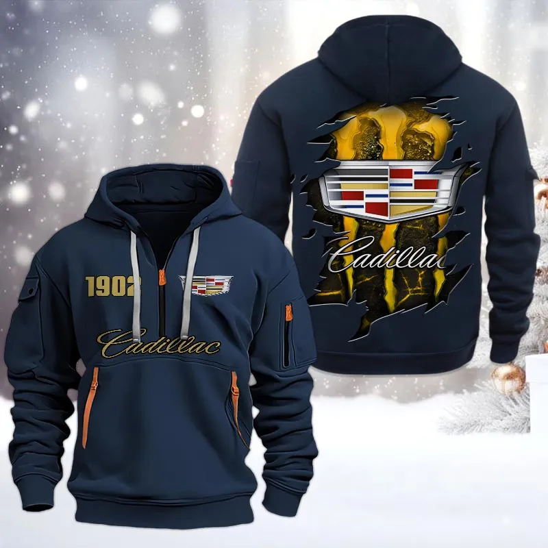 Car Lovers Gift Hoodie Half Zipper, Hoodie All Over Print Gift For Car Owners CAR198032785 - Navy