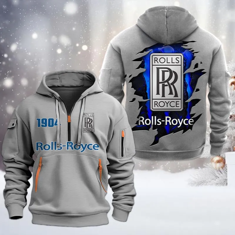 Car Lovers Gift Hoodie Half Zipper, Hoodie All Over Print Gift For Car Owners CAR198032786 - Gray