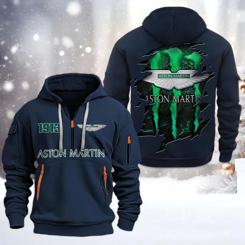 Car Lovers Gift Hoodie Half Zipper, Hoodie All Over Print Gift For Car Owners CAR198032790 - Navy