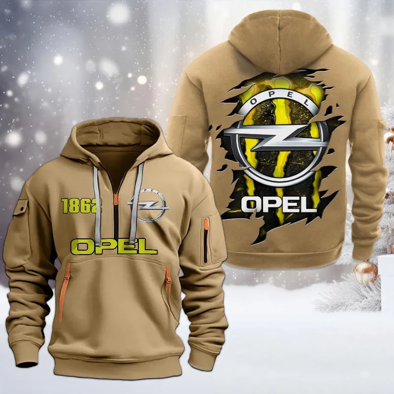 Car Lovers Gift Hoodie Half Zipper, Hoodie All Over Print Gift For Car Owners CAR198032796 - Khaki