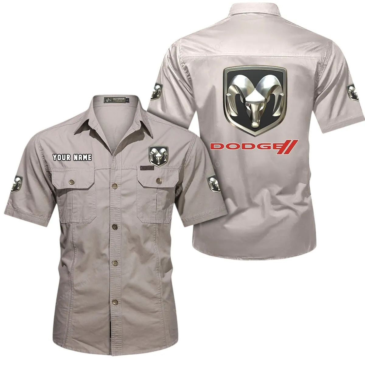 Car Speed Legend Lovers Gift Short Sleeved Shirt, Button Up Shirt Exclusive Logo For Car Owners CAR444052625811 - Beige