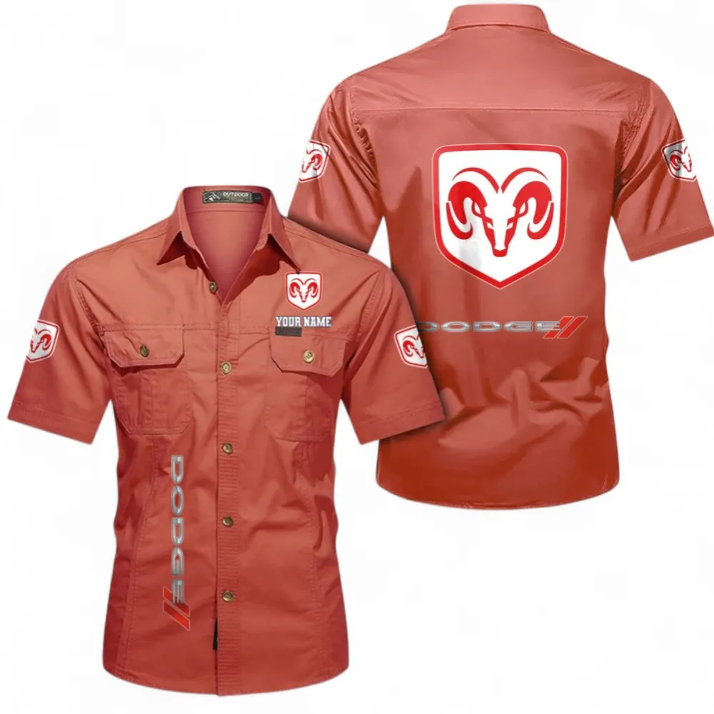 Car Speed Legend Short Sleeved Shirt, Button up Shirt Exclusive Logo For Car Owners, Custom Name CAR392072125793-Red