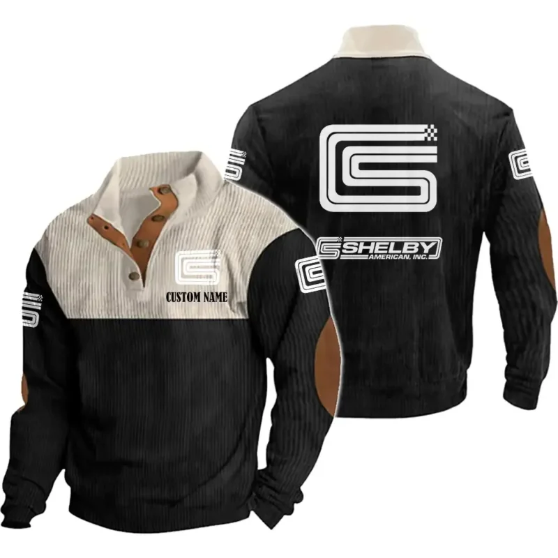 Race Car Men's Stand Up Collar Base Shirt, Collar Hoodie Exclusive Logo For Car Motorcycles Fans CAR20012044 - Black