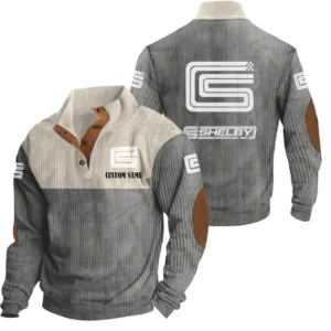 Race Car Men's Stand Up Collar Base Shirt, Collar Hoodie Exclusive Logo For Car Motorcycles Fans CAR20012044 - Grey
