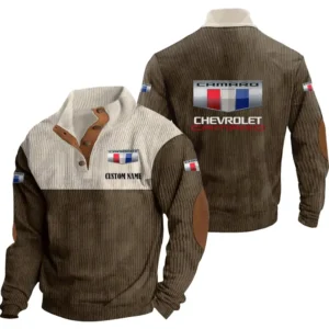 Power Race Car Men's Stand Up Collar Base Shirt, Collar Hoodie Exclusive Logo For Car Motorcycles Fans CAR20012046 - Brown