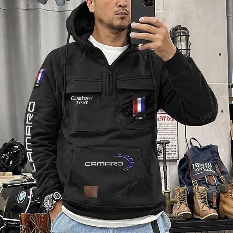 Power Race Car Hoodie Tactical Quarter Zip, Hoodie Exclusive Logo For Power Race Car Lovers - Black CAR122021425021-2 - Image 2
