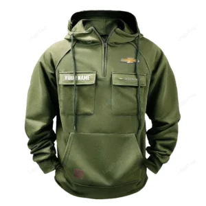 Muscle Power Auto Hoodie Tactical Quarter Zip, Hoodie Exclusive Logo For Muscle Power Auto Lovers - Army Green CAR109021425346-1