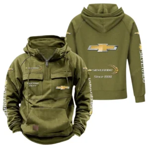 Muscle Power Auto Hoodie Tactical Quarter Zip, Hoodie Exclusive Logo For Muscle Power Auto Lovers - Army Green CAR96021425744-1