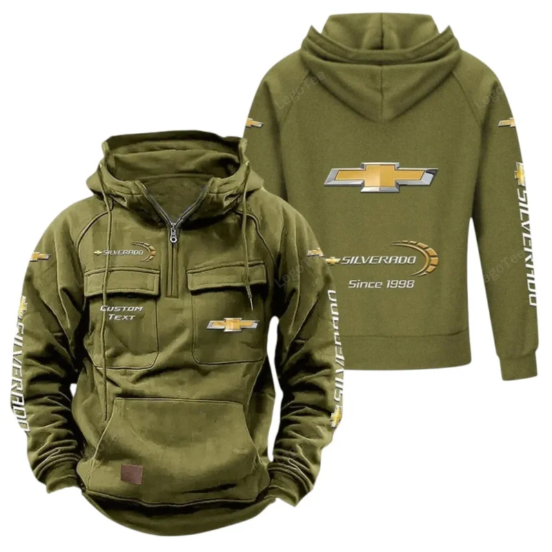 Muscle Power Auto Hoodie Tactical Quarter Zip, Hoodie Exclusive Logo For Muscle Power Auto Lovers - Army Green CAR96021425744-1