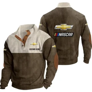 Car Men's Stand Up Collar Base Shirt, Collar Hoodie Exclusive Logo For Car Motorcycles Fans CAR20012050 - Brown