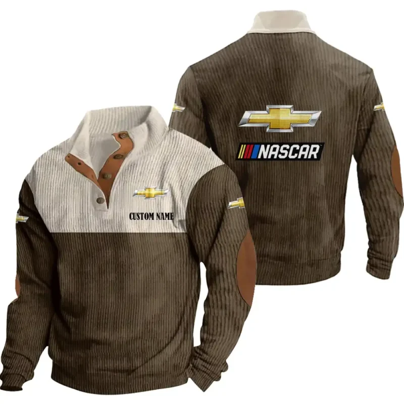 Car Men's Stand Up Collar Base Shirt, Collar Hoodie Exclusive Logo For Car Motorcycles Fans CAR20012050 - Brown