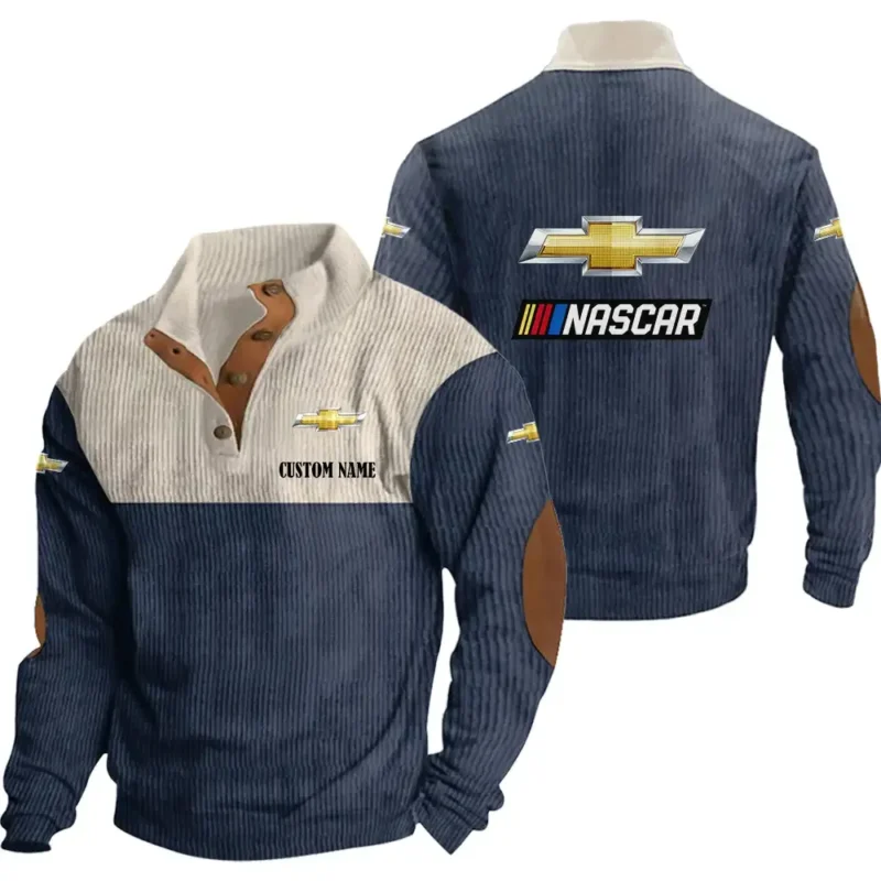 Car Men's Stand Up Collar Base Shirt, Collar Hoodie Exclusive Logo For Car Motorcycles Fans CAR20012050 - Navy Blue