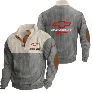 Racing Car Men's Stand Up Collar Base Shirt, Collar Hoodie Exclusive Logo For Car Motorcycles Fans CAR20012051 - Grey