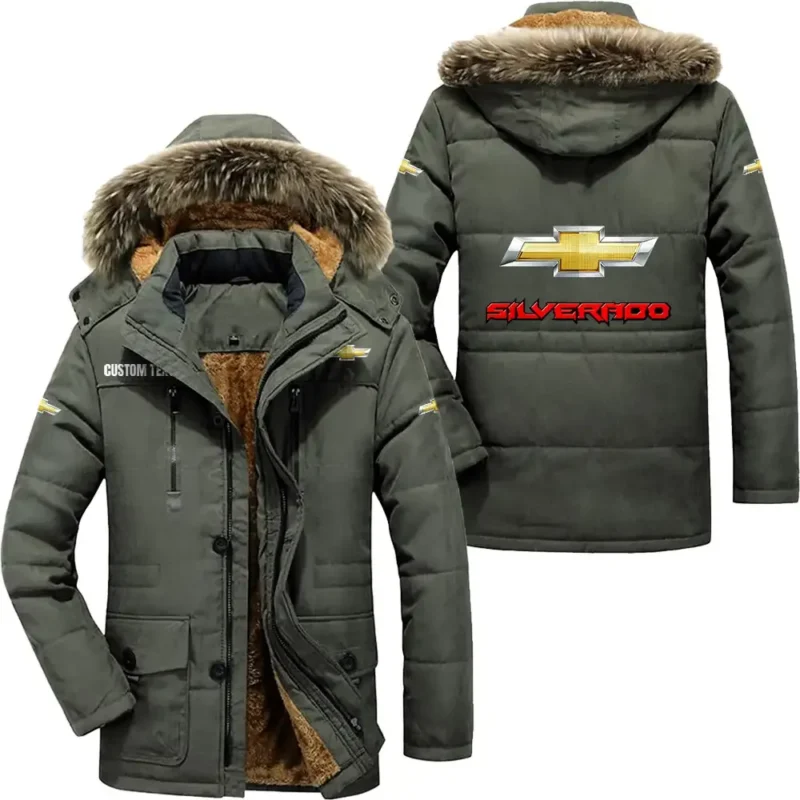 Racing Car Parka hoodie, Coat with Hood Exclusive Logo For Car Motorcycles Lovers CAR7002082072 - Army Green