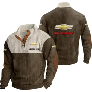 Racing Car Men's Stand Up Collar Base Shirt, Collar Hoodie Exclusive Logo For Car Motorcycles Fans CAR20012052 - Brown