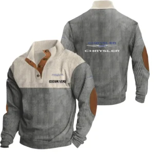 Car Men's Stand Up Collar Base Shirt, Collar Hoodie Exclusive Logo For Car Motorcycles Fans CAR20012053 - Grey