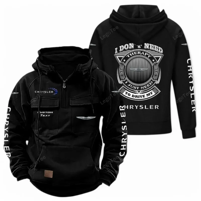 Car Hoodie Tactical Quarter Zip, Hoodie Exclusive Logo For Car Owners CAR106021525058 - Black