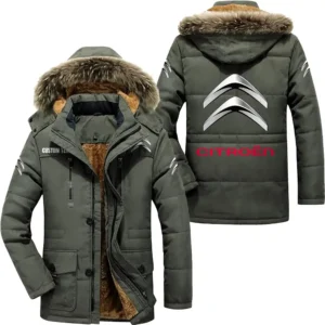 Classic Car Parka hoodie, Coat with Hood Exclusive Logo For Car Motorcycles Lovers CAR7002082074 - Army Green