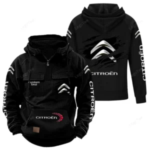 Classic Car Hoodie Tactical Quarter Zip, Hoodie Exclusive Logo For Classic Car Lovers - Black CAR122021425072-2
