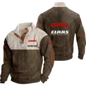 Harvesting Tractor Men's Stand Up Collar Base Shirt, Collar Hoodie Exclusive Logo For Car Motorcycles Fans CAR20012055 - Brown