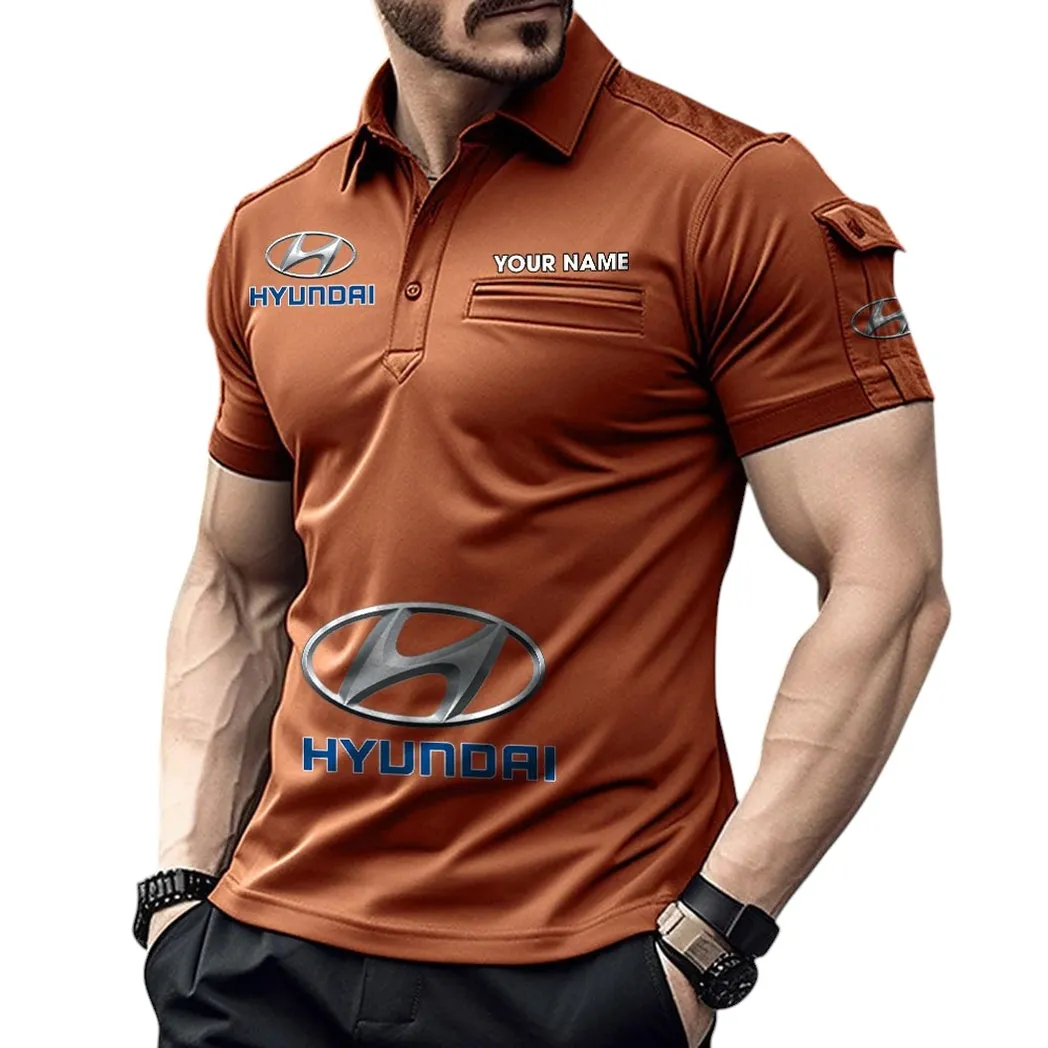 Classic Car Fans Gift Pocket Polo Shirt, Polo Shirt Exclusive Logo For Classic Car Fan, Custom Name CAR450051325374 - Orange