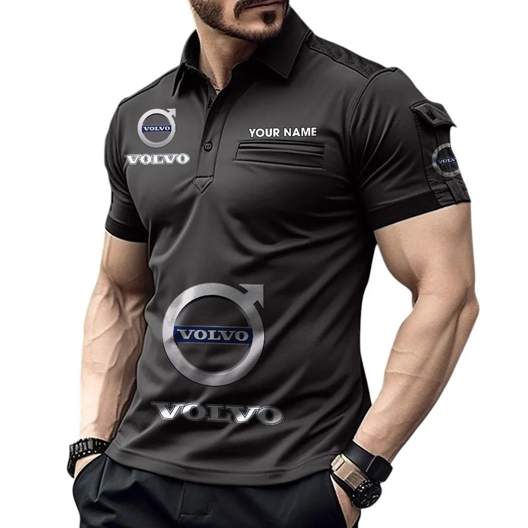 Classic Car Fans Gift Pocket Polo Shirt, Polo Shirt Exclusive Logo For Classic Car Fan, Custom Name CAR450051325396 - Black