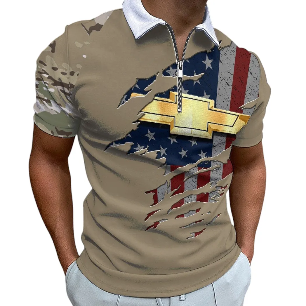 Classic Car Fans Gift Zipper Polo Shirt, Shirt Exclusive Logo For Classic Car Lovers CAR340213018-1