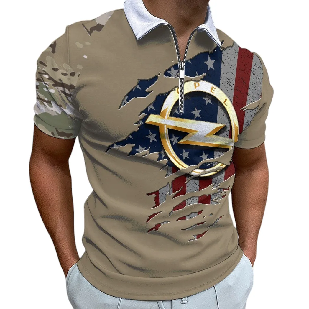 Classic Car Fans Gift Zipper Polo Shirt, Shirt Exclusive Logo For Classic Car Lovers CAR340213056-1