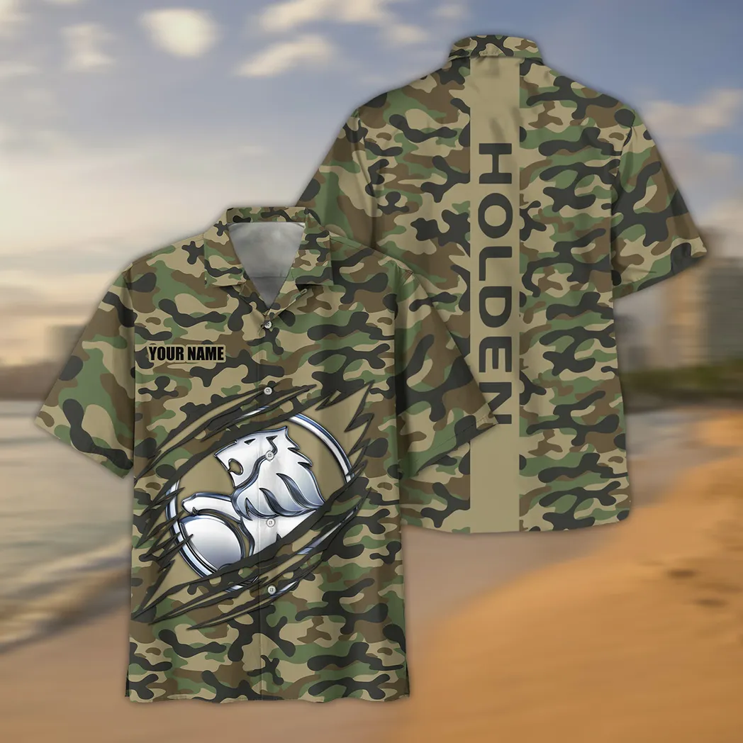 Classic Car Lovers Gift Hawaiian Shirt, Button up Shirt Camo Style For Car Owners, Custom Name CAR210040825705