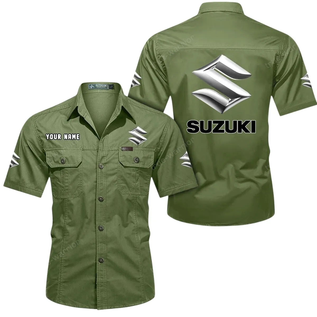 Classic Car Lovers Gift Short Sleeved Shirt, Button Up Shirt Exclusive Logo For Car Owners CAR444052625832 - Fruit Green