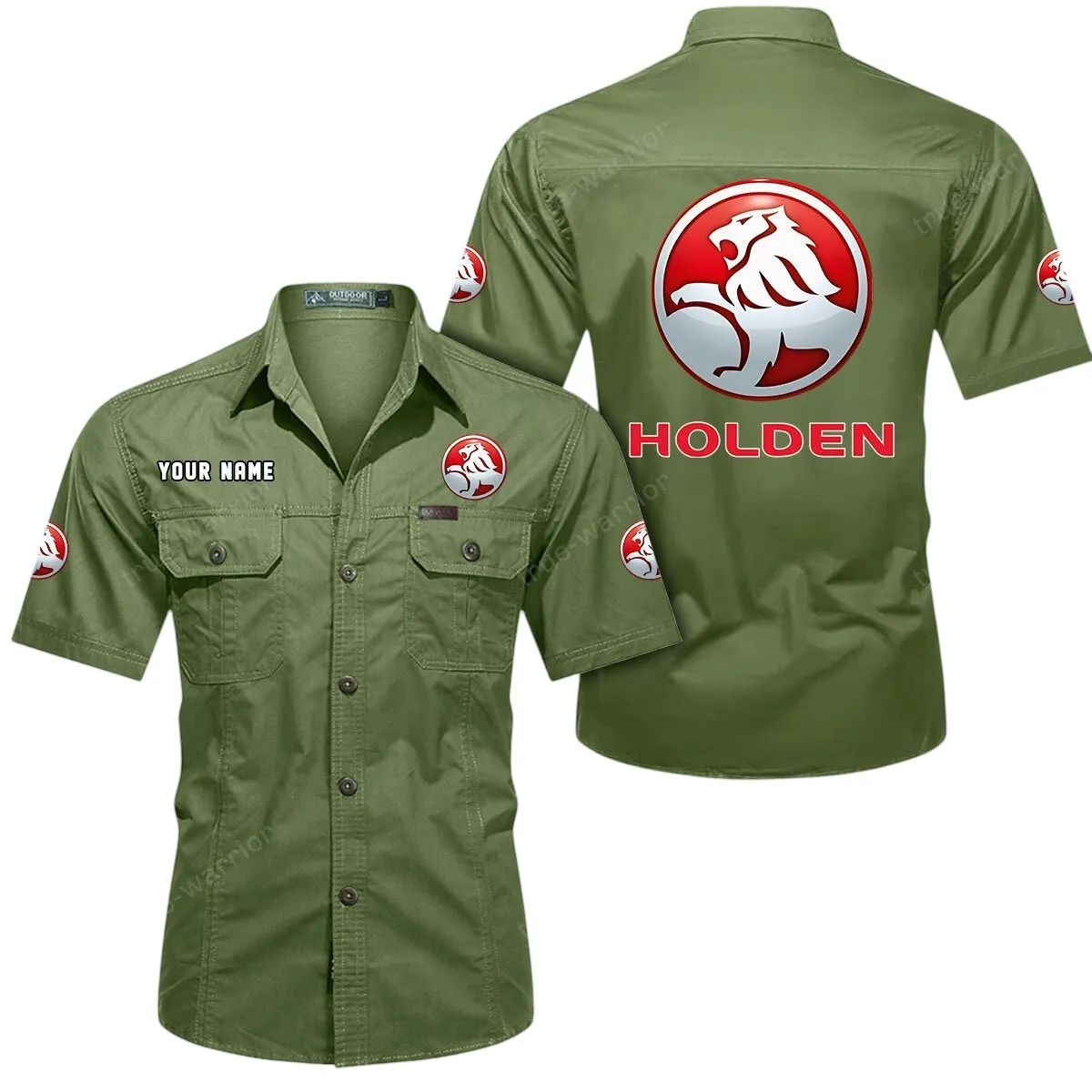 Classic Car Lovers Gift Short Sleeved Shirt, Button Up Shirt Exclusive Logo For Car Owners CAR444052625888 - Fruit Green