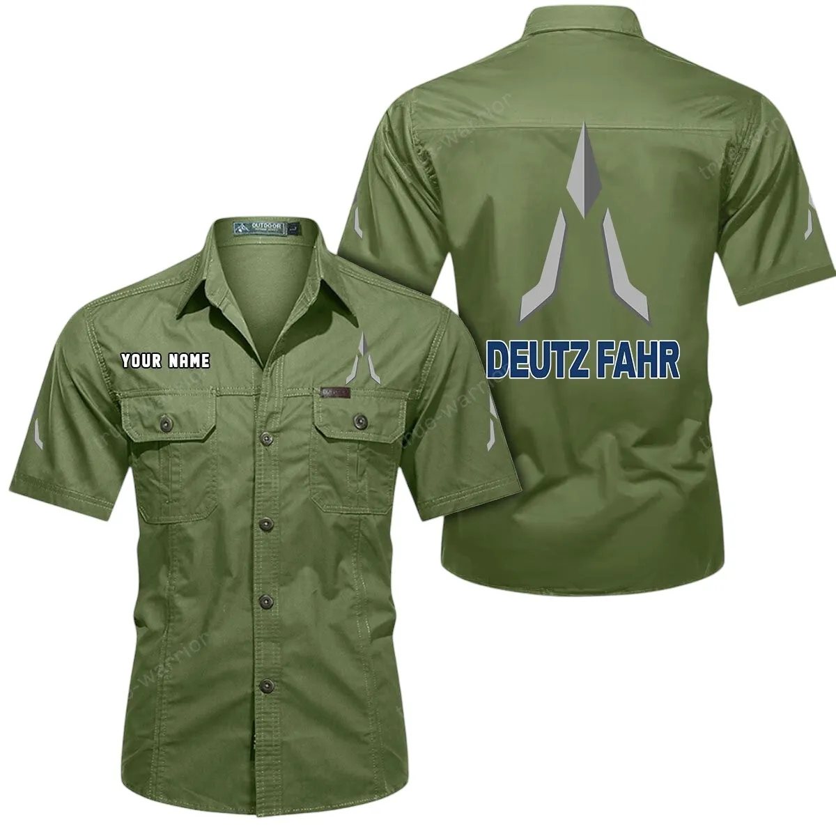 Classic Green Tractor Lovers Gift Short Sleeved Shirt, Button Up Shirt Exclusive Logo For Car Owners CAR444052625943 - Fruit Green