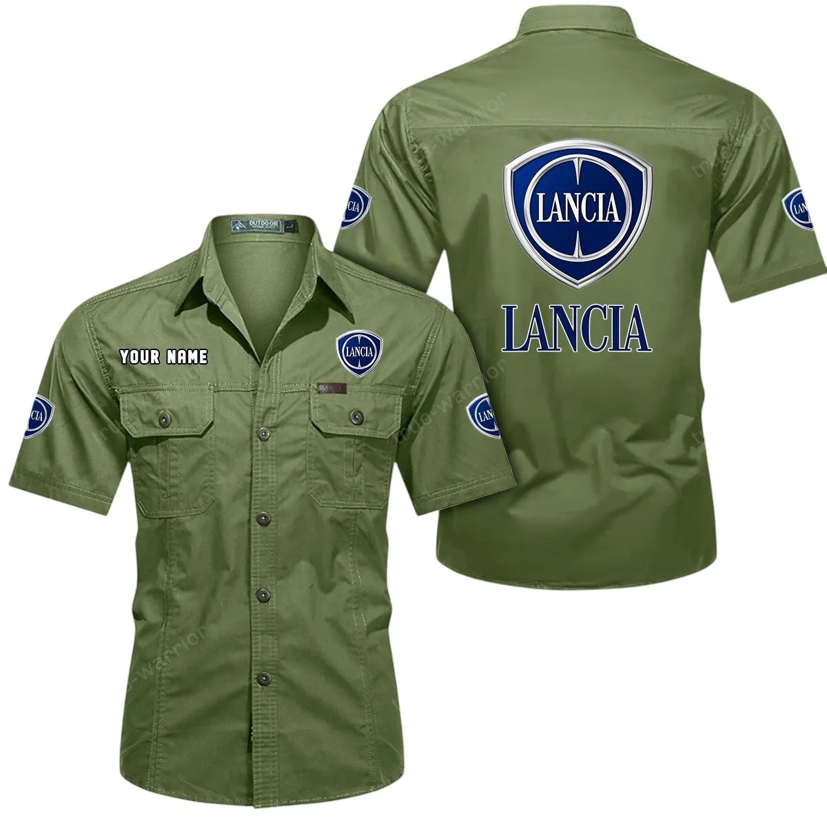 Classic Sedan Lovers Gift Short Sleeved Shirt, Button Up Shirt Exclusive Logo For Car Owners CAR444052625963 - Fruit Green