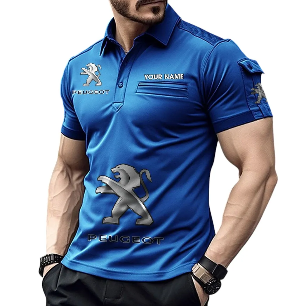 Compact Ride Fans Gift Pocket Polo Shirt, Polo Shirt Exclusive Logo For Compact Ride Fan, Custom Name CAR450051325388 - Blue