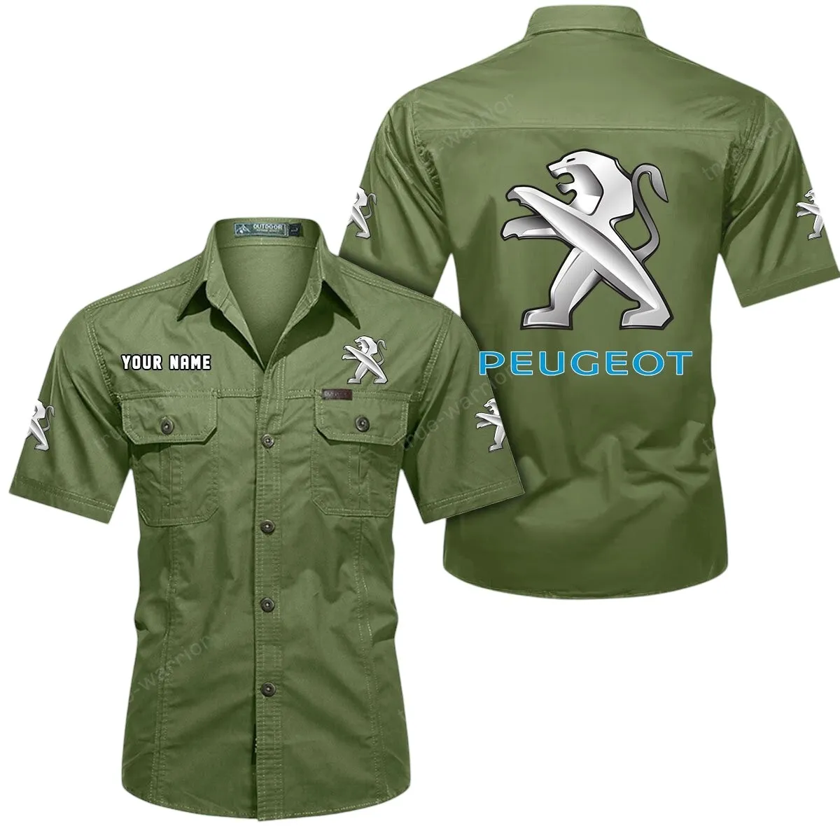 Compact Ride Lovers Gift Short Sleeved Shirt, Button Up Shirt Exclusive Logo For Car Owners CAR444052625802 - Fruit Green