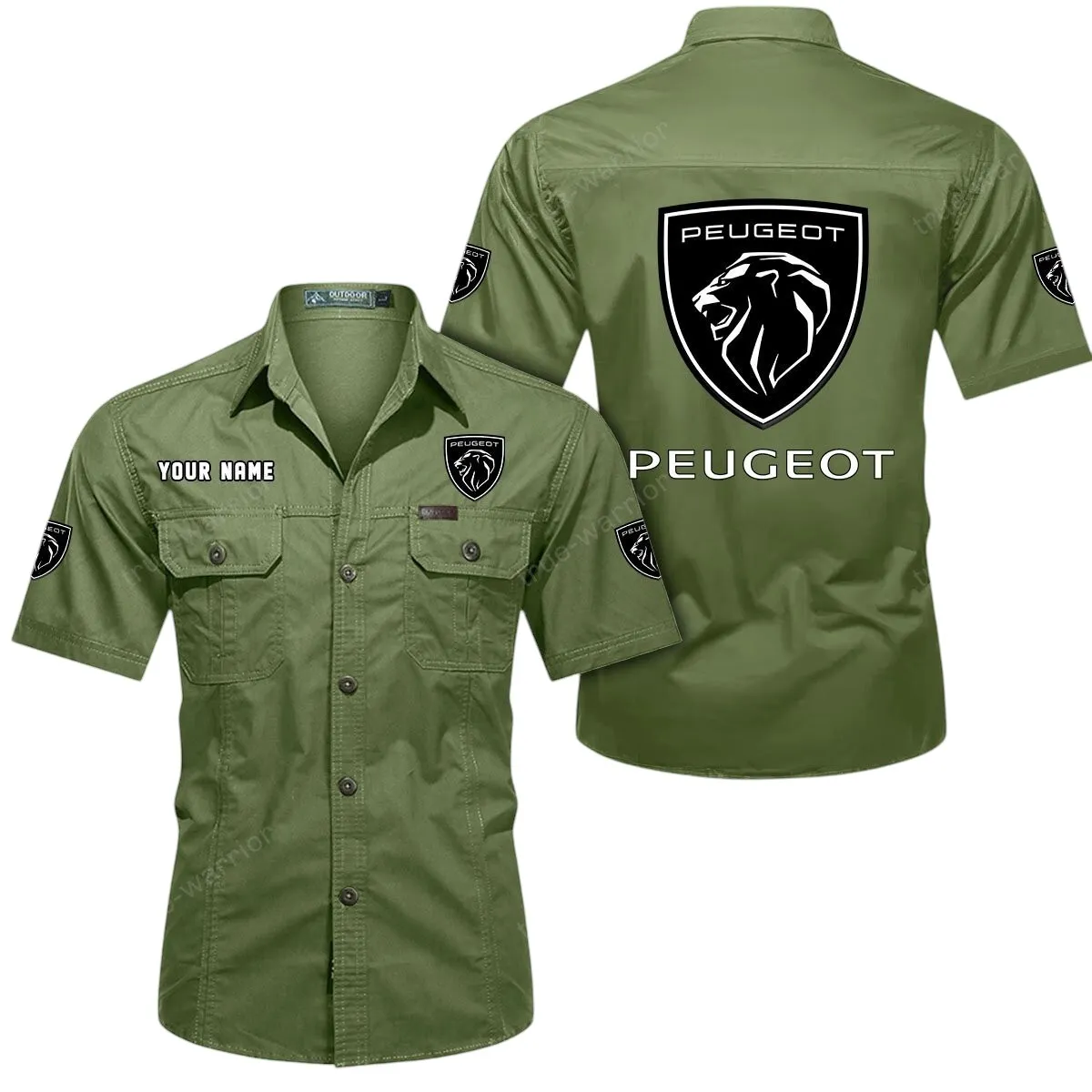 Compact Ride Lovers Gift Short Sleeved Shirt, Button Up Shirt Exclusive Logo For Car Owners CAR444052625833 - Fruit Green