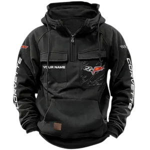 Sport Car Hoodie Tactical Quarter Zip, Hoodie Exclusive Logo For Sport Car Lovers CAR164022425129 - Black