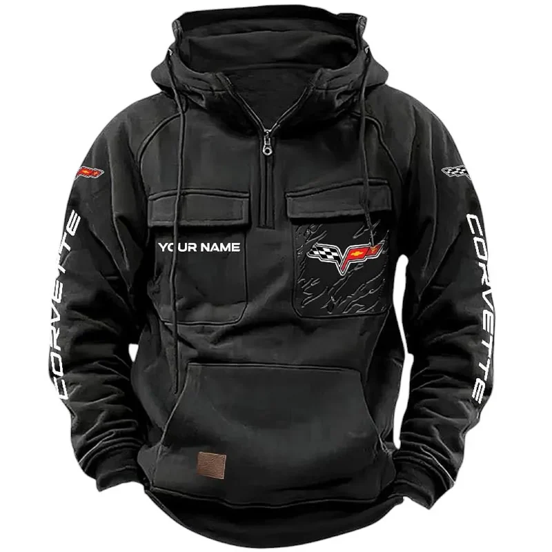 Sport Car Hoodie Tactical Quarter Zip, Hoodie Exclusive Logo For Sport Car Lovers CAR164022425129 - Black