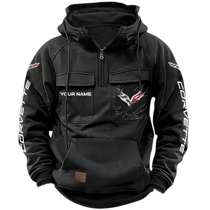 Car Racing Old Hoodie Tactical Quarter Zip, Hoodie Exclusive Logo For Car Racing Old Lovers CAR164022425123 - Black