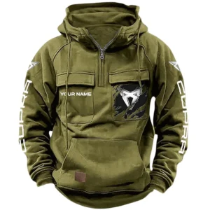 Street Racer Hoodie Tactical Quarter Zip, Hoodie Exclusive Logo For Street Racer Lovers CAR164022425144 - Army Green