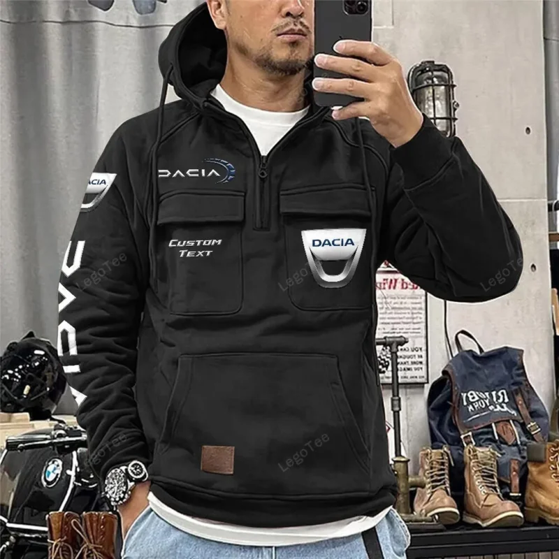 Adventure Car Hoodie Tactical Quarter Zip, Hoodie Exclusive Logo For Car Owners CAR106021525053 - Black - Image 2