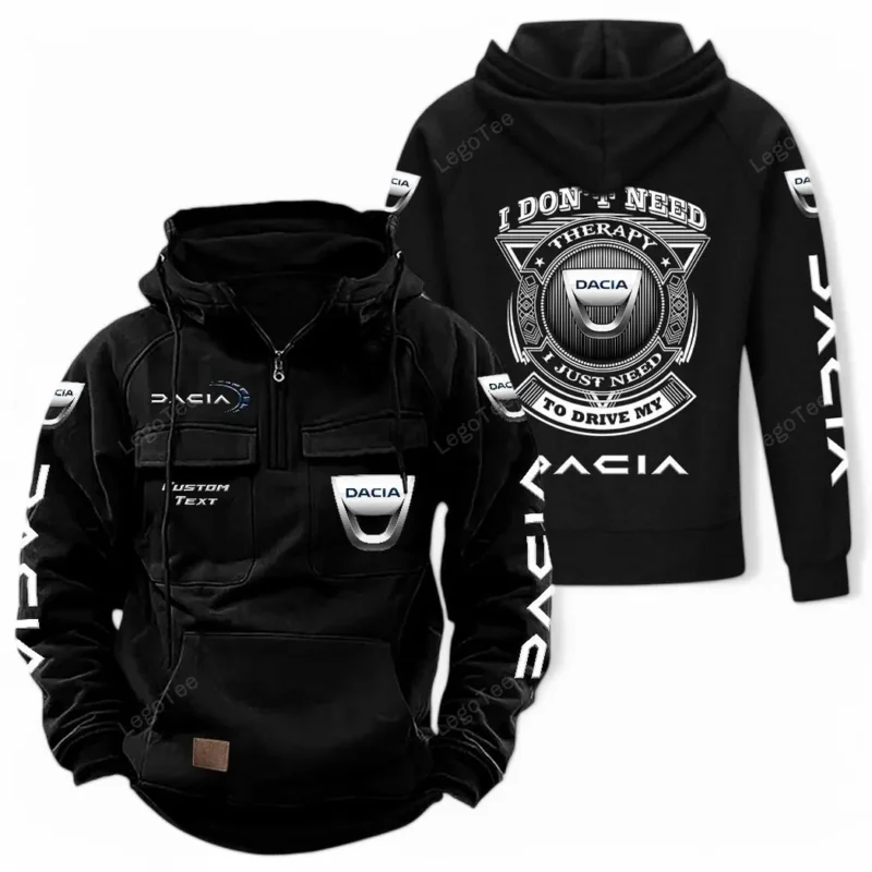 Adventure Car Hoodie Tactical Quarter Zip, Hoodie Exclusive Logo For Car Owners CAR106021525053 - Black