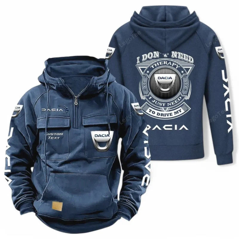 Adventure Car Hoodie Tactical Quarter Zip, Hoodie Exclusive Logo For Car Owners CAR106021525053 - Dark Blue