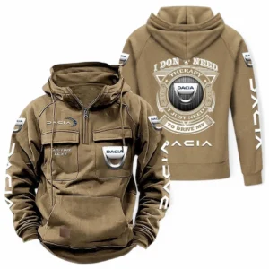 Adventure Car Hoodie Tactical Quarter Zip, Hoodie Exclusive Logo For Car Owners CAR106021525053 - Khaki