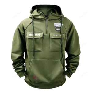 Adventure Car Hoodie Tactical Quarter Zip, Hoodie Exclusive Logo For Adventure Car Lovers - Army Green CAR109021425359-1